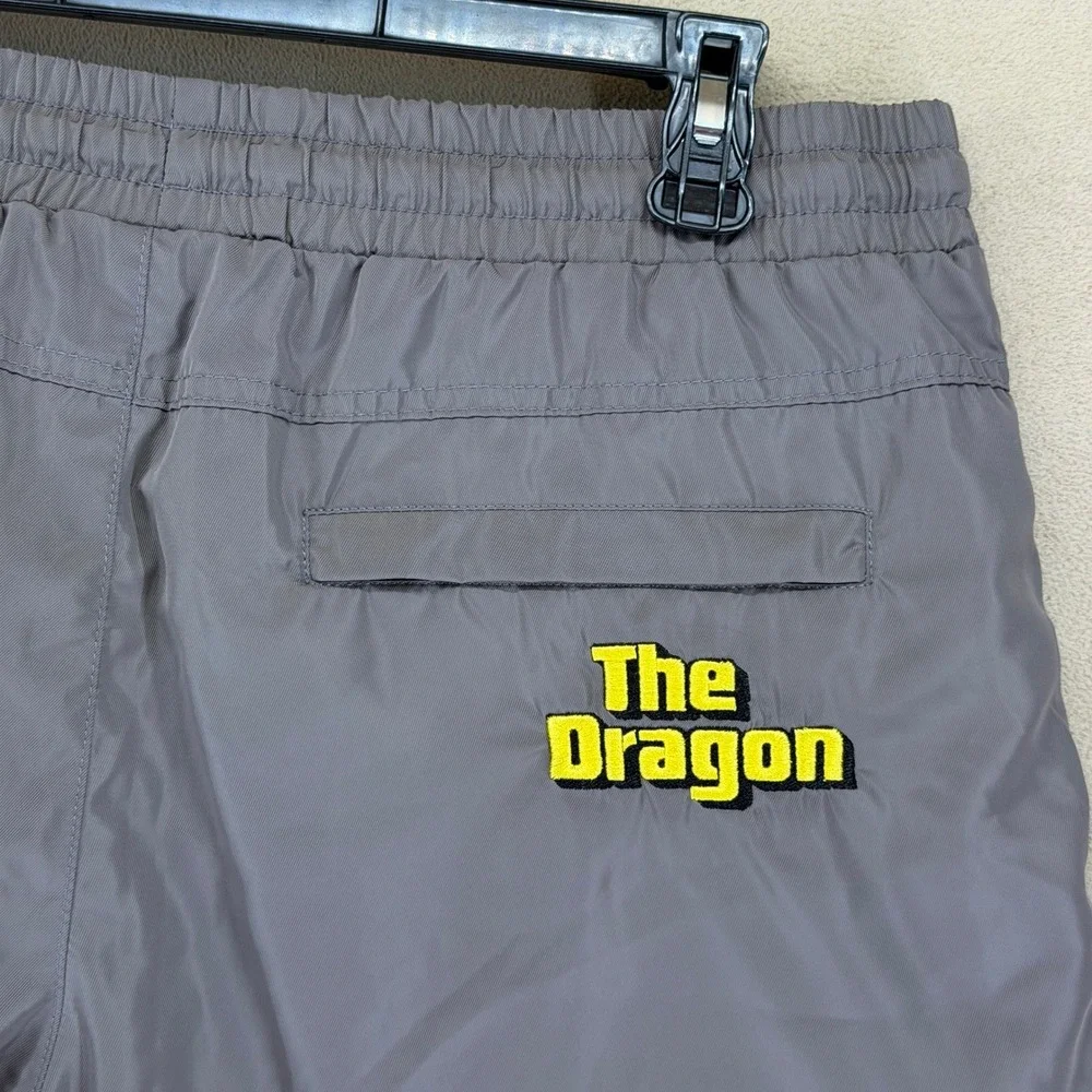 Bruce Lee‎ The Dragon Shorts Gray Flame Print Athletic Trunks Men's Large